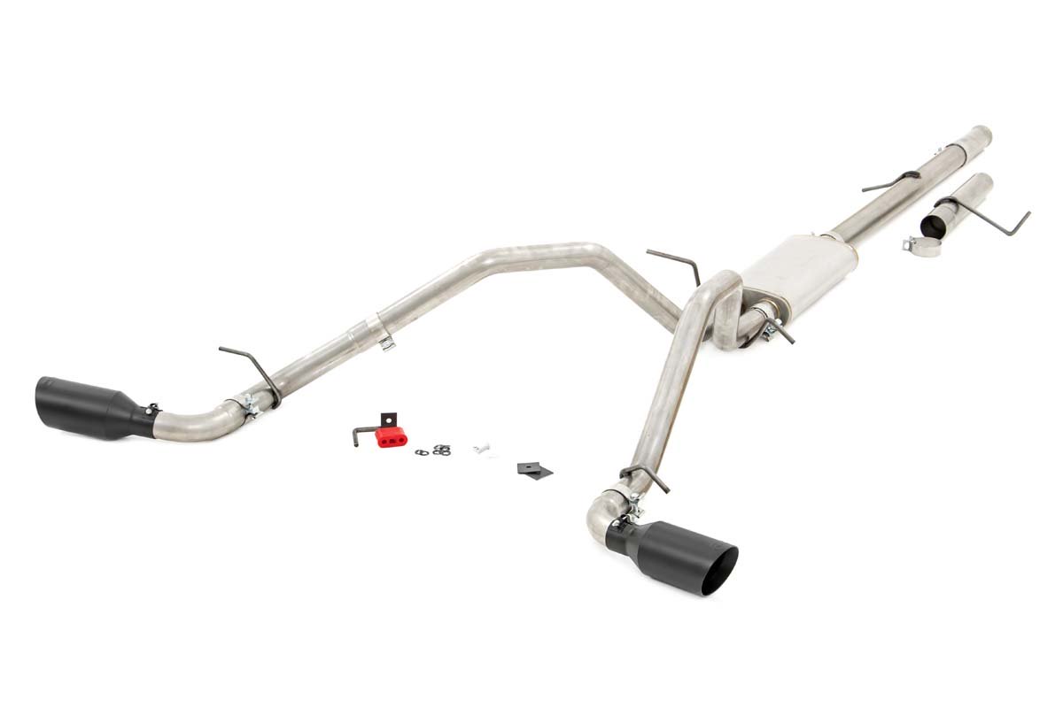 Rough Country Dual Cat-Back Exhaust System w/Black Tips 09-13 Silverado/Sierra 1500 4.8L/5.3L Rough Country