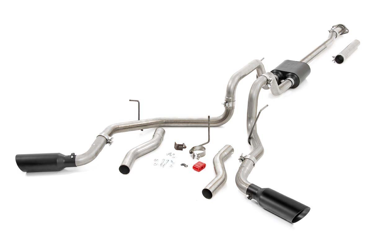Rough Country Dual Cat-Back Exhaust System w/Black Tips 09-14 F-150 V8-4.6L, 5.0L, 5.4L Rough Country