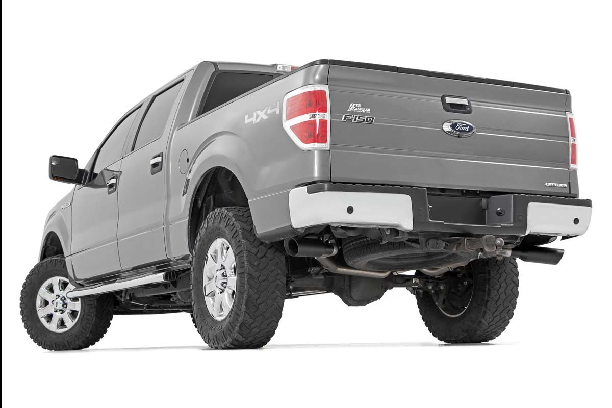 Rough Country Dual Cat-Back Exhaust System w/Black Tips 09-14 F-150 V8-4.6L, 5.0L, 5.4L Rough Country