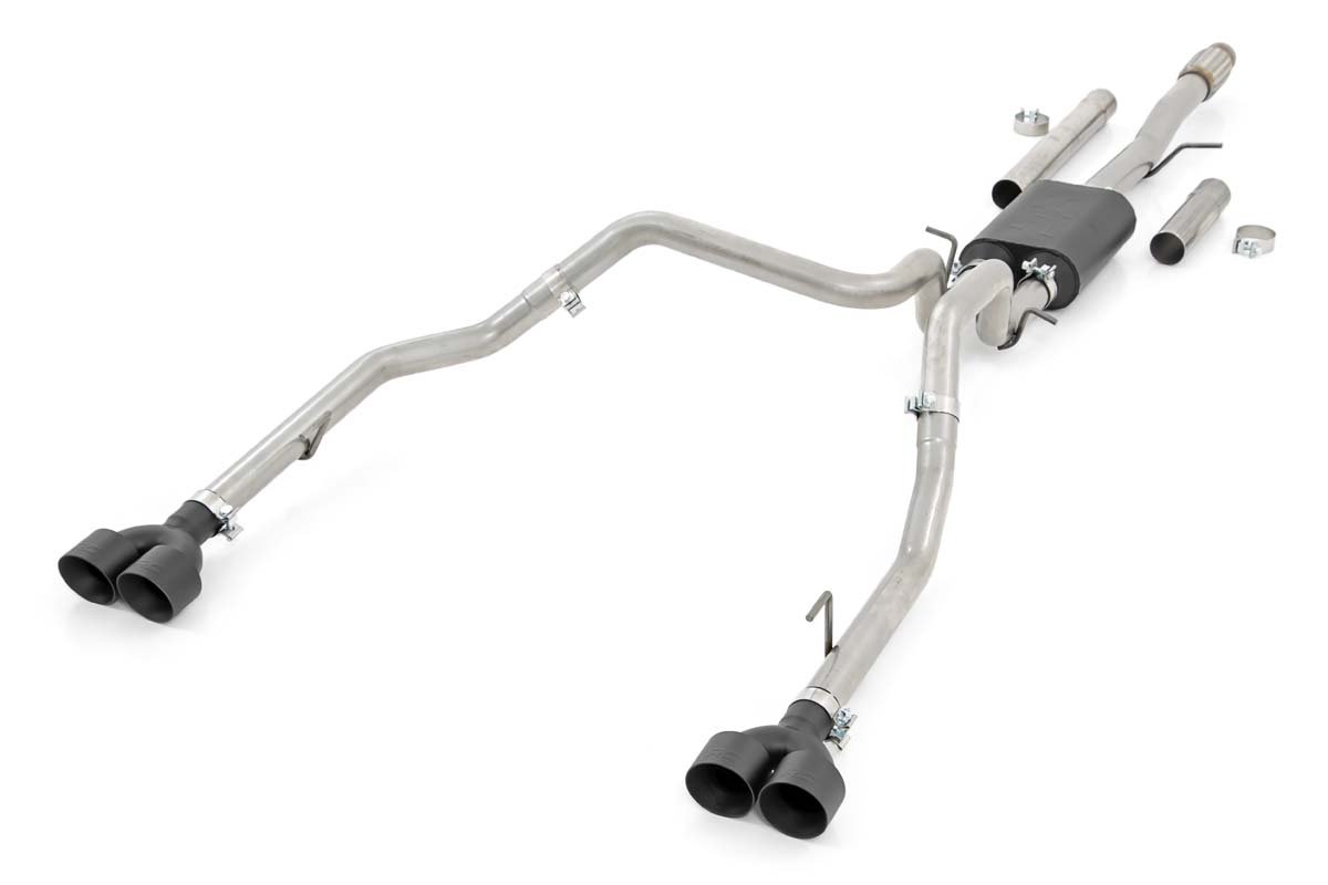 Rough Country Dual Cat-Back Exhaust System w/Black Tips 19-20 Silverado 1500 5.3 Liter Rough Country