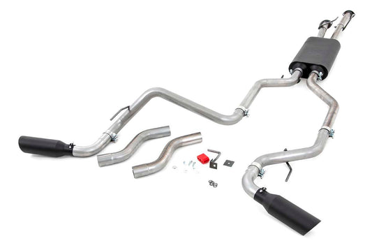 Rough Country Dual Cat-Back Exhaust System w/Black Tips 09-20 Toyota Tundra V8-4.6L, 5.7L Rough Country