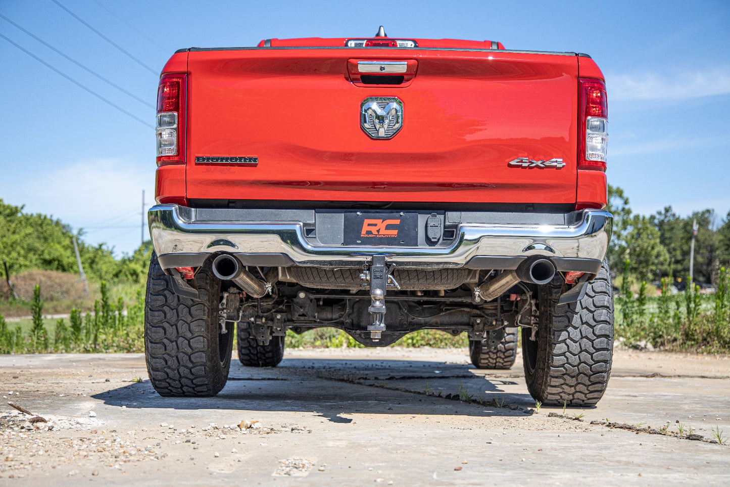 Rough Country Dual Cat-Back Exhaust System w/ Black Tips (19-20 Ram 1500 V8 - 5.7L) Rough Country