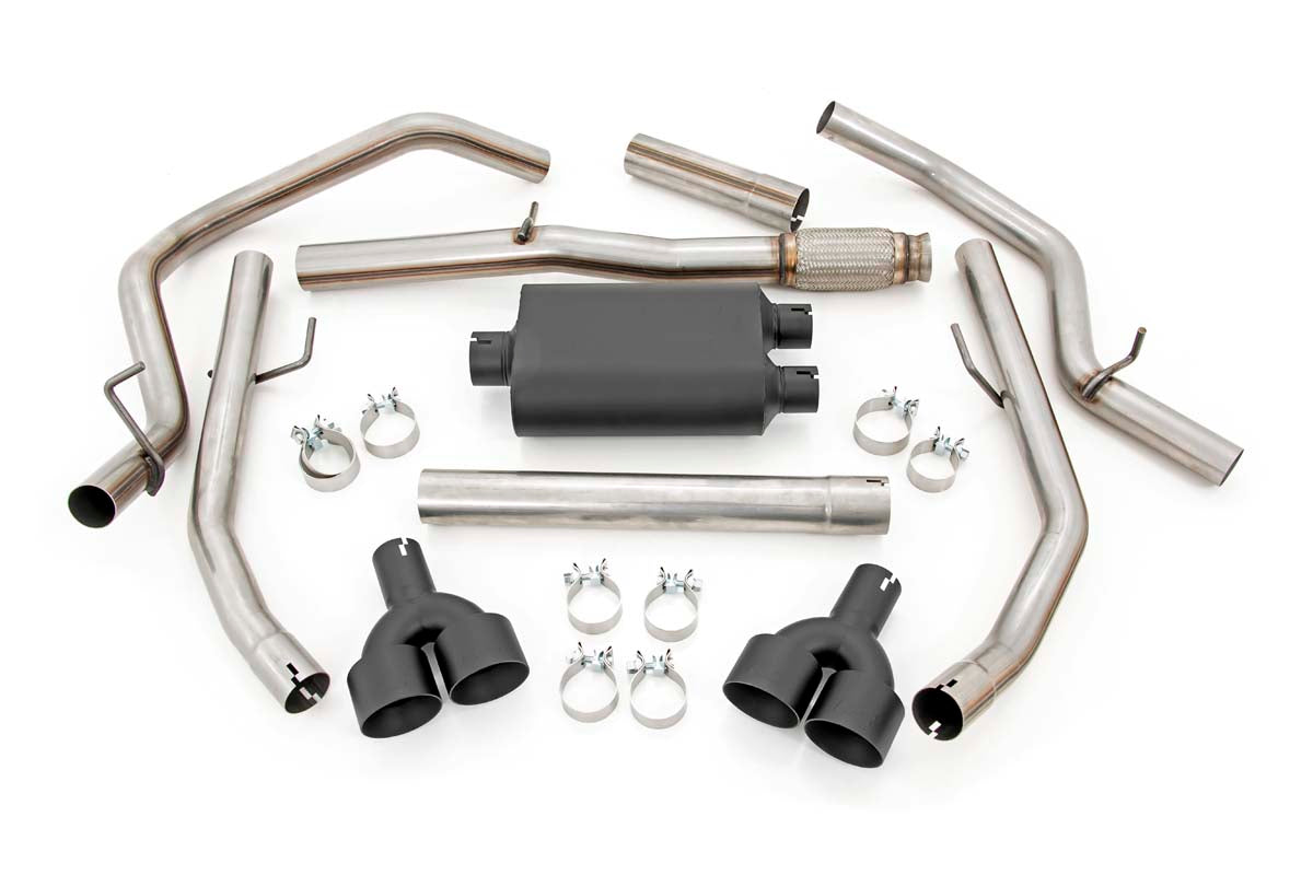 Rough Country Dual Cat-Back Exhaust System w/ Black Tips 19-21 Chevy/GMC 1500 6.2L Rough Country