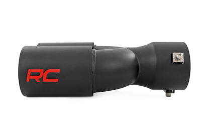 Exhaust Tip Black Red RC Logo 2.5-3 Inch Pipe Single Inlet Dual Outlet Rough Country-1