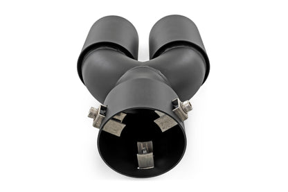 Exhaust Tip Black Red RC Logo 2.5-3 Inch Pipe Single Inlet Dual Outlet Rough Country-4