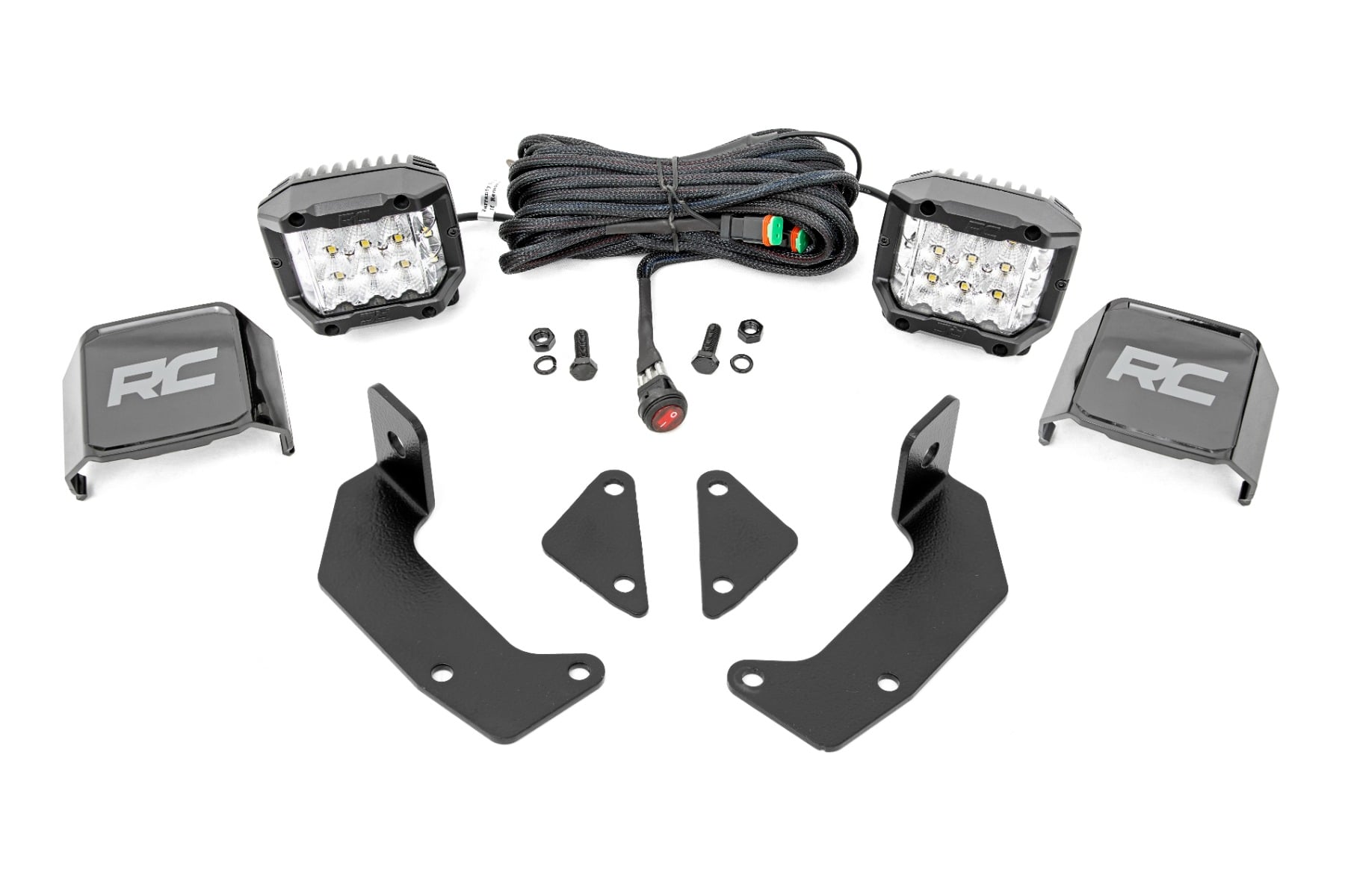 LED Light Kit Cage Mount 2 Inch Chrome Pair Wide Angle CFMOTO UFORCE 1000 Rough Country