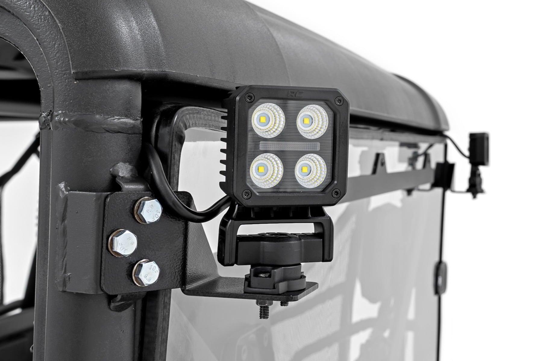 LED Light Kit Rear Mount 2 Inch Black Pair White DRL CFMOTO UFORCE 1000 Rough Country-3
