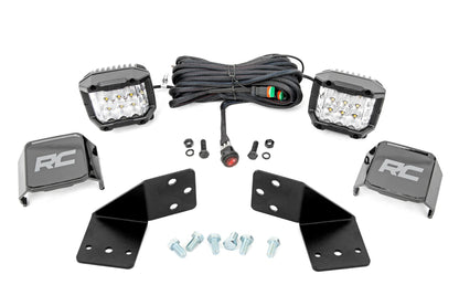 LED Light Kit Rear Mount 3 Inch Chrome Pair Wide Angle CFMOTO UFORCE 1000 Rough Country