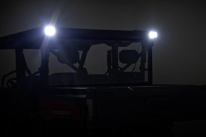 LED Light Kit Rear Mount 2 Inch Black Pair CFMOTO UFORCE U10 Pro Rough Country-4