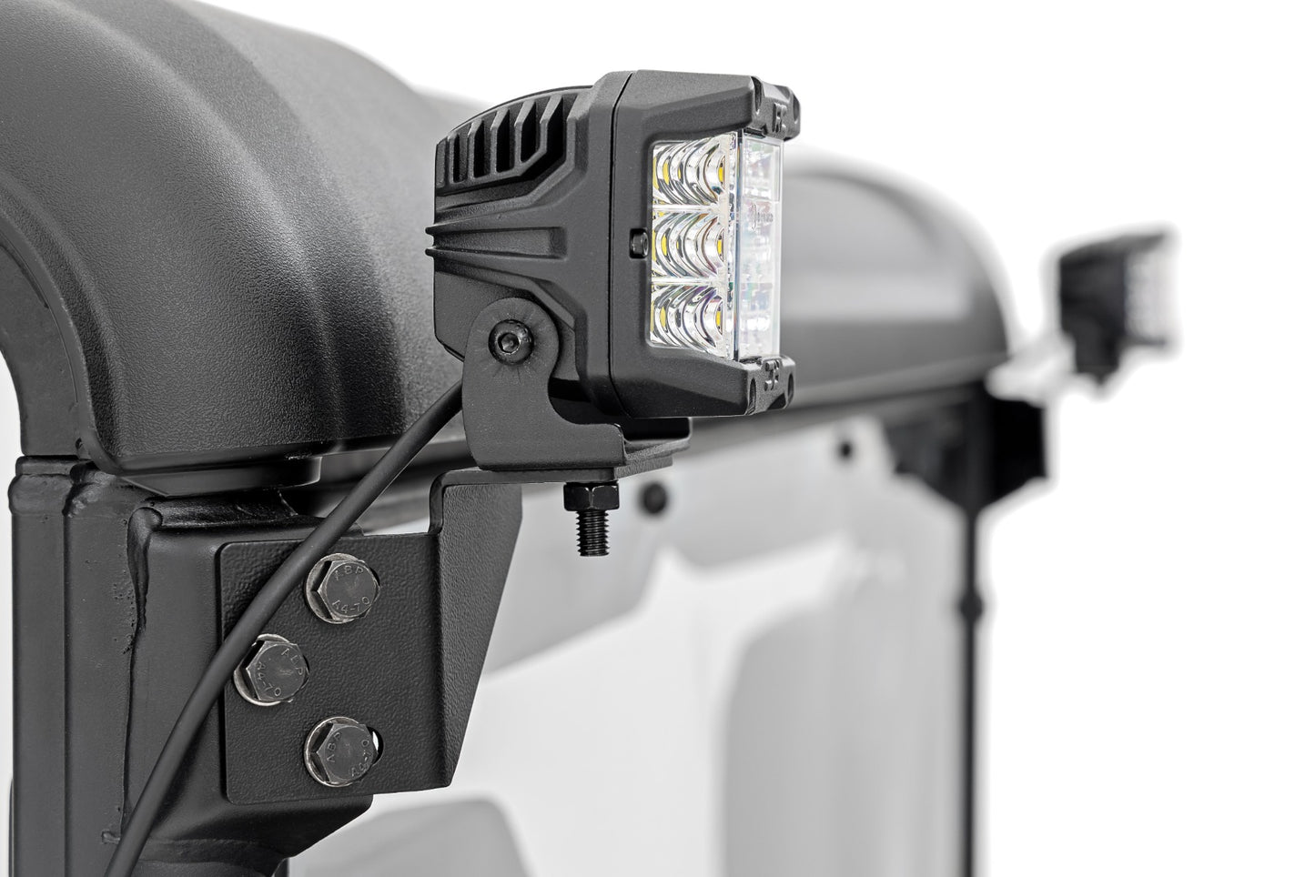 LED Light Kit Rear Mount 2 Inch Black Pair White DRL CFMOTO UFORCE U10 Pro Rough Country-3