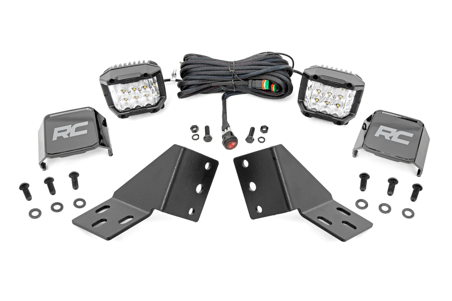 LED Light Kit Rear Mount 3 Inch Chrome Pair Wide Angle CFMOTO UFORCE U10 Pro Rough Country