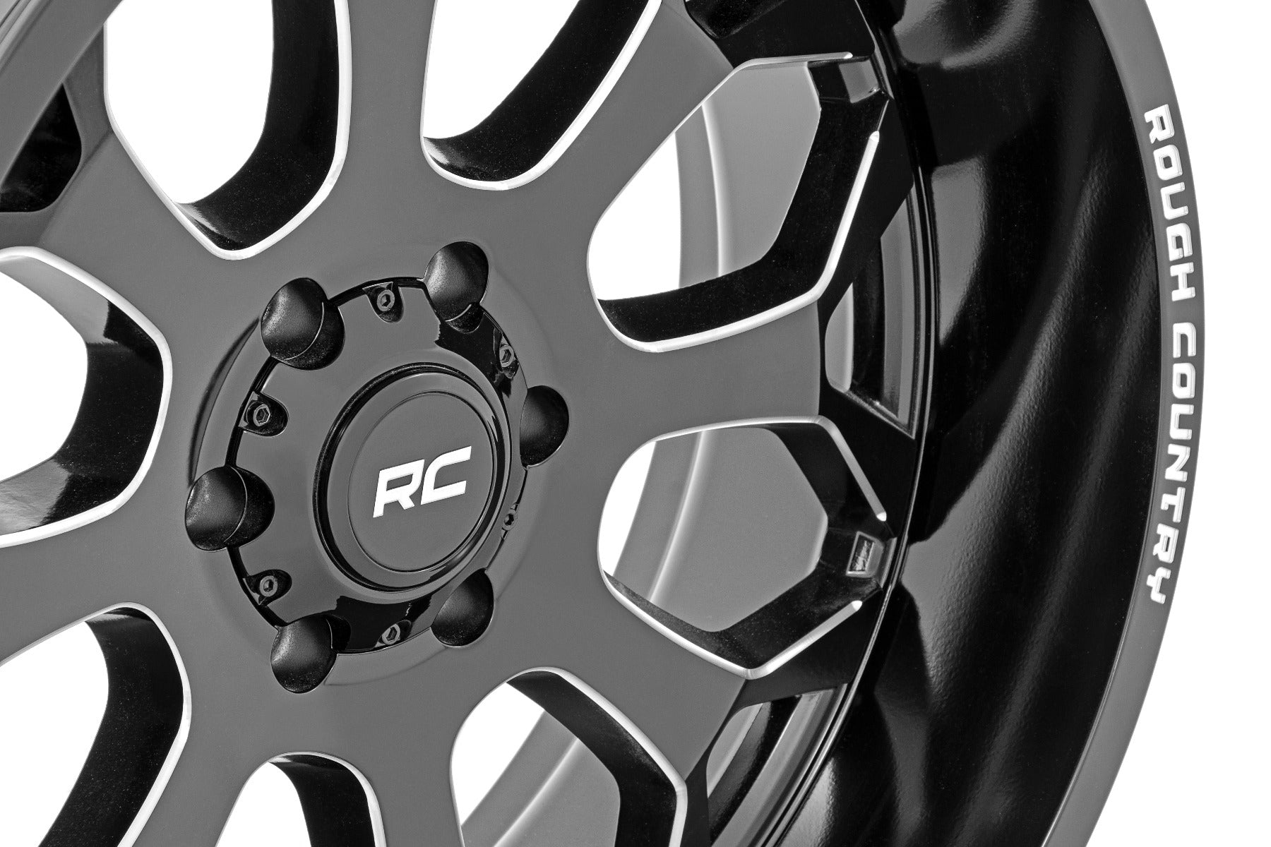Rough Country 96 Series Wheel One-Piece Gloss Black 20x10 6x5.5 -19mm Rough Country