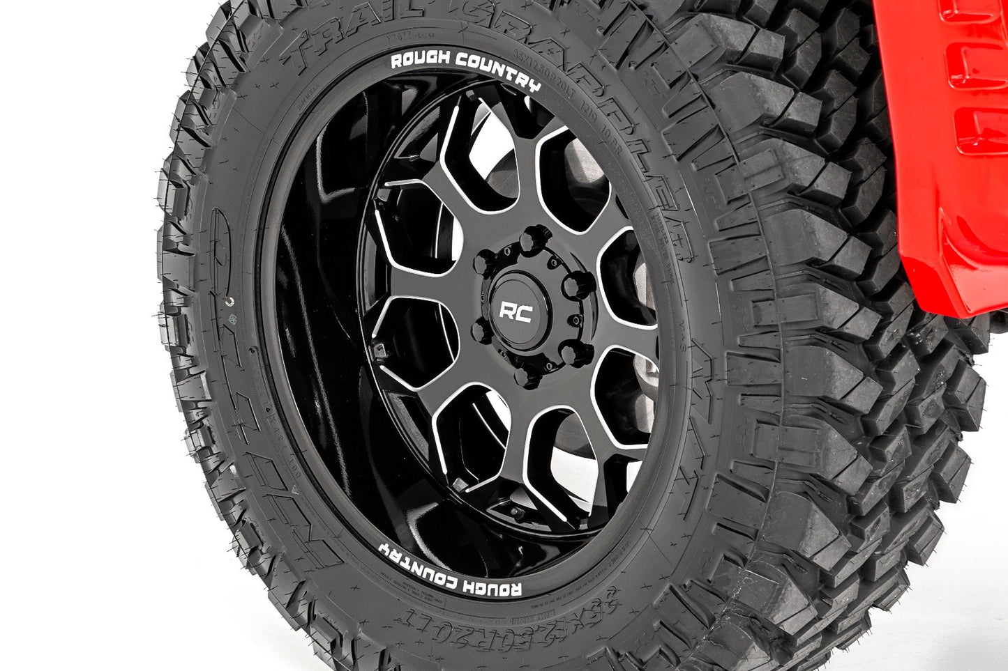 Rough Country 96 Series Wheel One-Piece Gloss Black 20x10 6x5.5 -19mm Rough Country