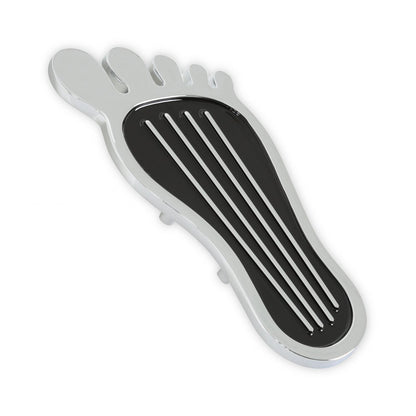 Foot Print Gas Pedal Pad Aluminum Chrome & Painted Black Trim Fits Most Gas Pedals Mr Gasket-2