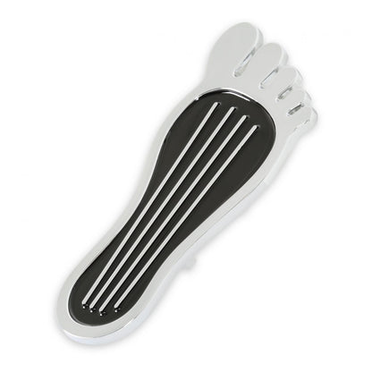 Foot Print Gas Pedal Pad Aluminum Chrome & Painted Black Trim Fits Most Gas Pedals Mr Gasket-3