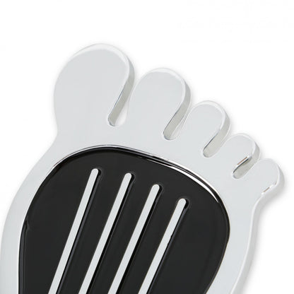 Foot Print Gas Pedal Pad Aluminum Chrome & Painted Black Trim Fits Most Gas Pedals Mr Gasket-4