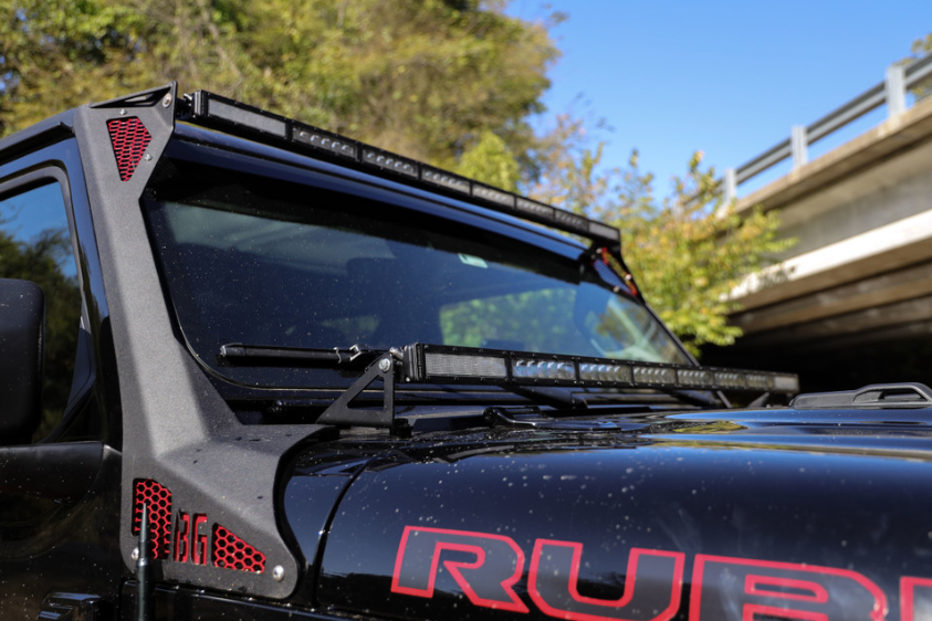 2018-2025 Jeep JL 392 or Jeep JT Gladiator Mojave A-Pillar Light Bar Bracket Bodyguard Bumpers-3