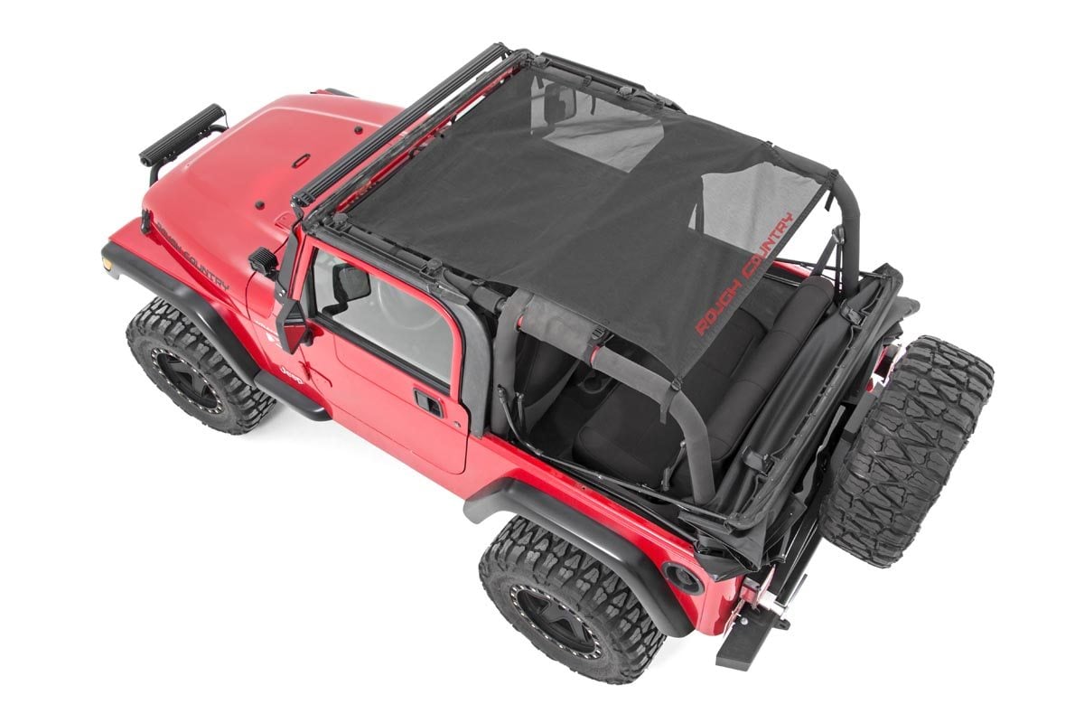 Mesh Bikini Top Plus | Black | Jeep Wrangler TJ (97-06)/Wrangler YJ (92-95)  Rough Country