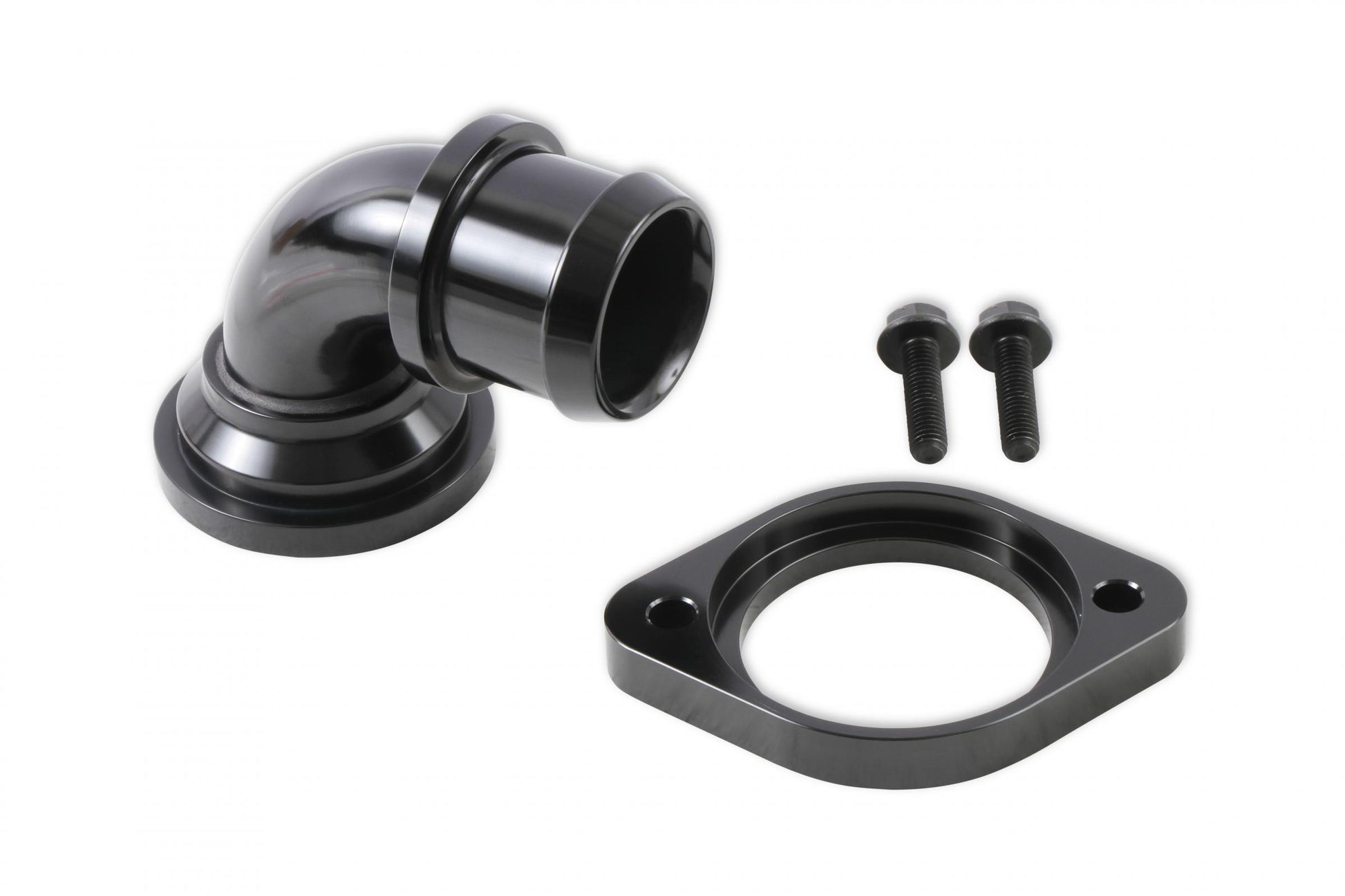 Water Neck Swivel 90 Degree Angle Black Fits 2003-Up Mopar Gen III Hemi Engines 90 Degree Holley