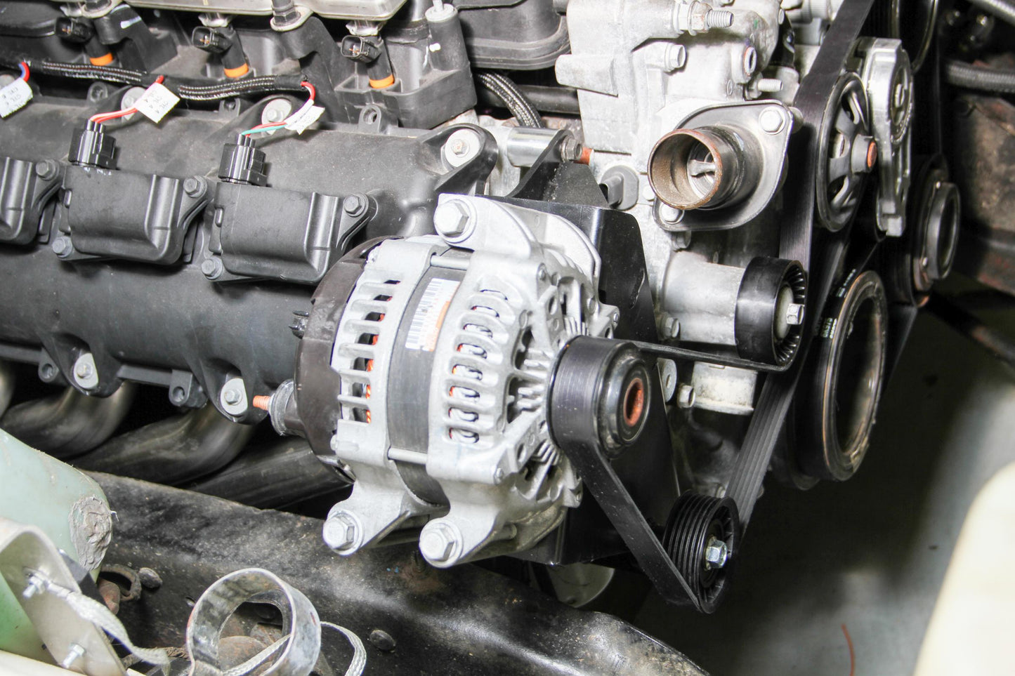 Gen III Hemi Alternator Relocation Bracket Fits Mopar Factory Alternator Moves Alternator Outward & Upward for Extra Clearance on Right Side of Engine Use with Factory Mopar Alternator Holley-14