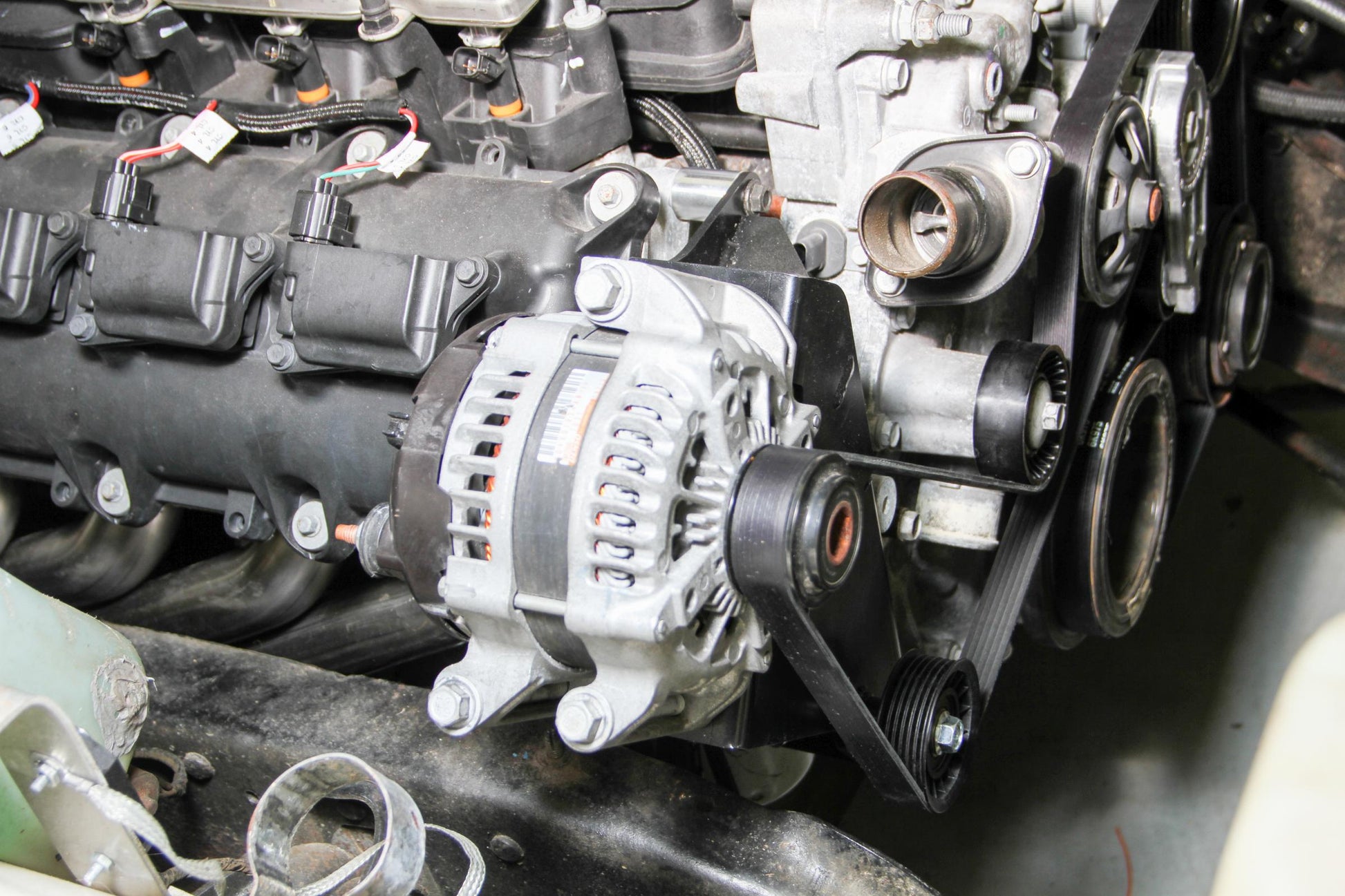 Gen III Hemi Alternator Relocation Bracket Fits Mopar Factory Alternator Moves Alternator Outward & Upward for Extra Clearance on Right Side of Engine Use with Factory Mopar Alternator Holley-14