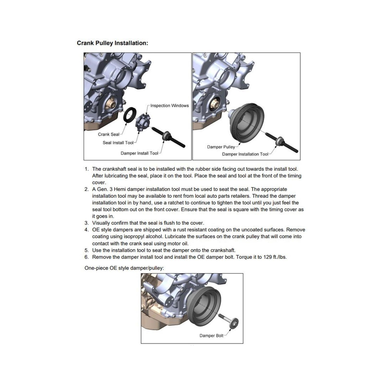 Replacement Damper VVT Cast Iron Damper for Gen III Hemi Mid-Mount Accessory Drive System VVT Black Finish Holley-5
