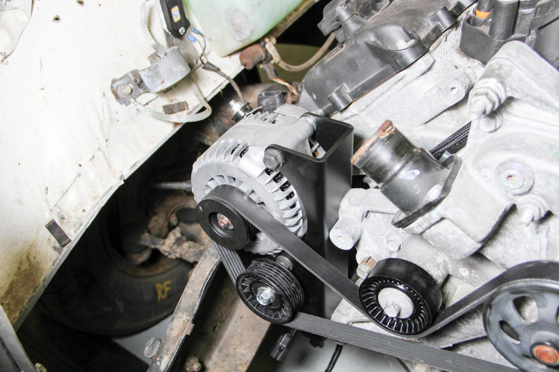 Gen III Hemi Alternator Relocation Bracket Fits Alternator Moves Alternator Inward for Extra Clearance on Right Side of Engine Use with Small & Short Alternator 197-302 or 197-303 Holley-11