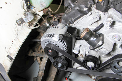 Gen III Hemi Alternator Relocation Kit W/ Alternator Moves Alternator Inward for Extra Clearance on Right Side of Engine Includes Alternator 197-302 (150 Amp Output) Black Brackets & Natural Aluminum Alternator Holley-16