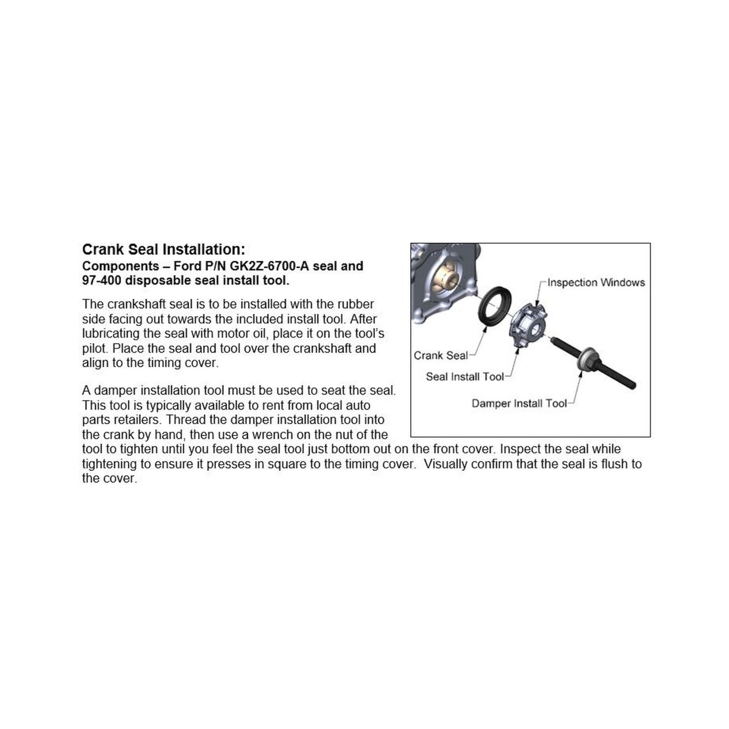 Crankshaft Seal Installation Tool Fits 2020 & Up Ford 7.3L Gasoline V8 Godzilla Engines for Use with and Stock Factory Timing Covers Holley-8