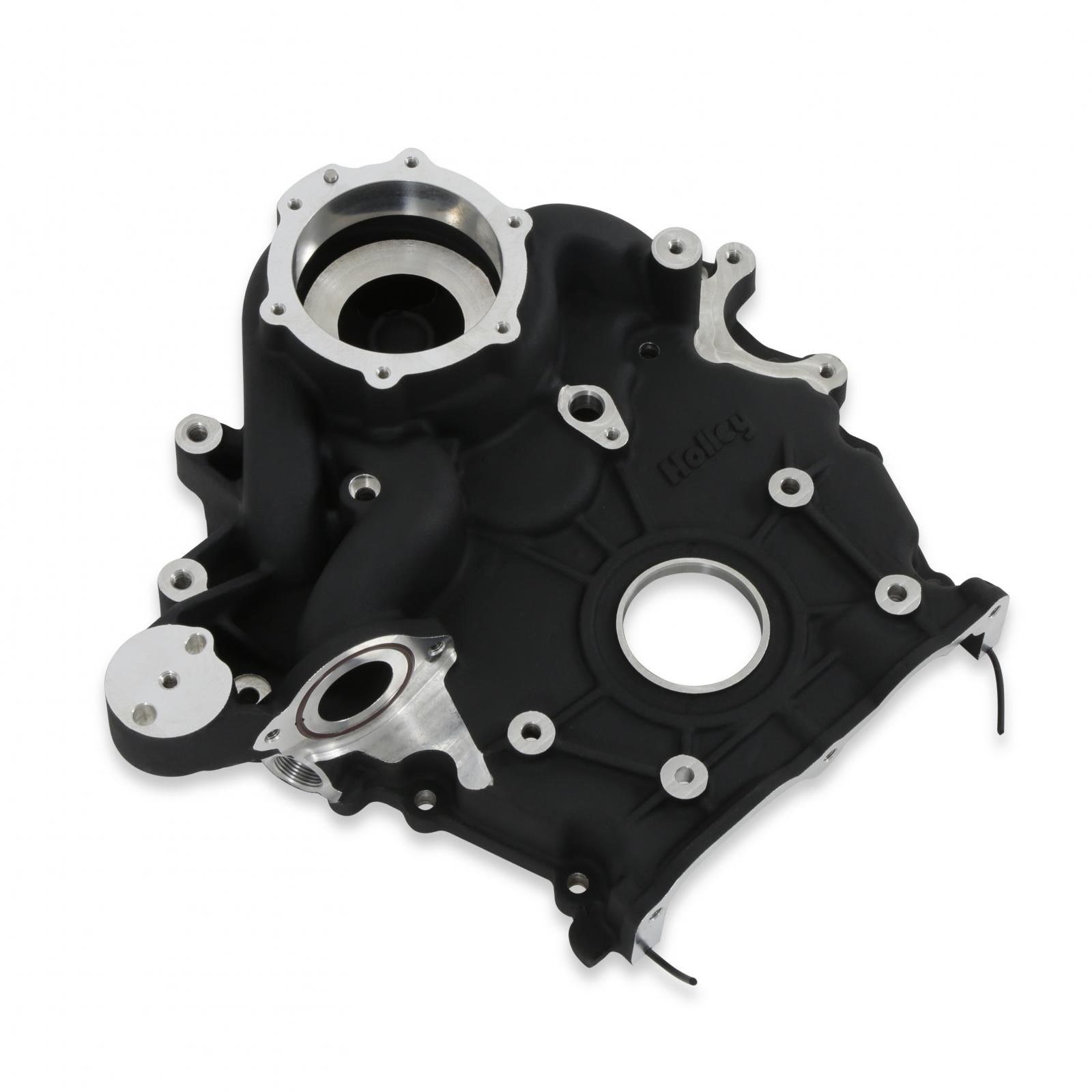 Timing Cover Ford 7.3L Godzilla Black Fits Ford 7.3L Godzilla High-Mount Accessory Drive System Pan Only Holley-6