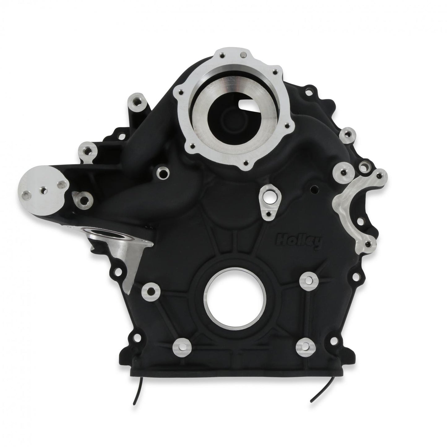 Timing Cover Ford 7.3L Godzilla Black Fits Ford 7.3L Godzilla High-Mount Accessory Drive System Pan Only Holley-9