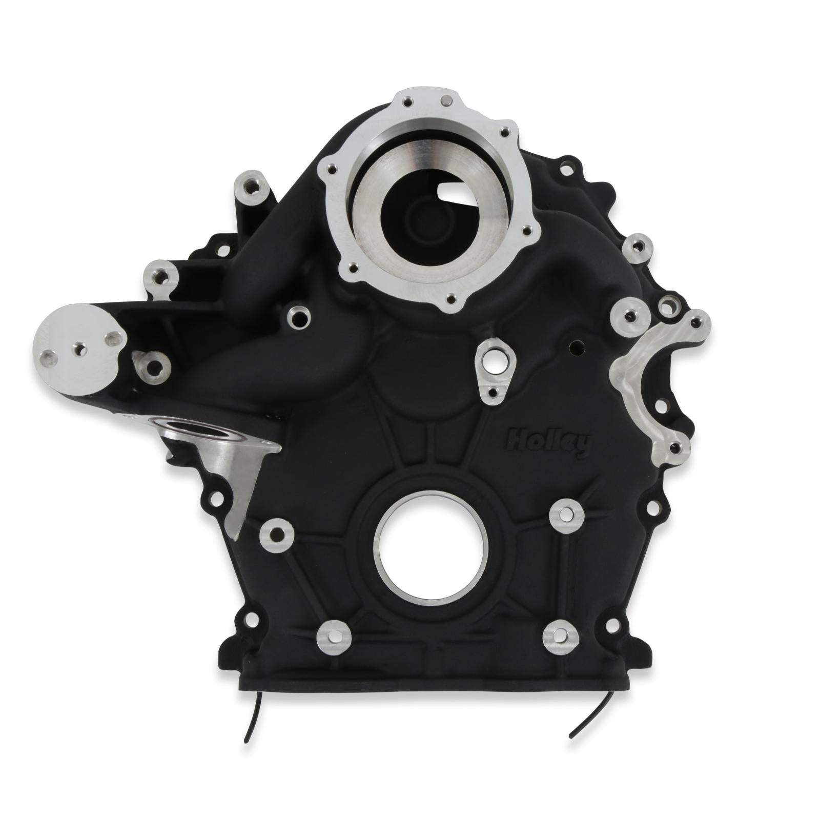 Timing Cover Ford 7.3L Godzilla Black Fits Ford 7.3L Godzilla High-Mount Accessory Drive System Pan Only Holley-9