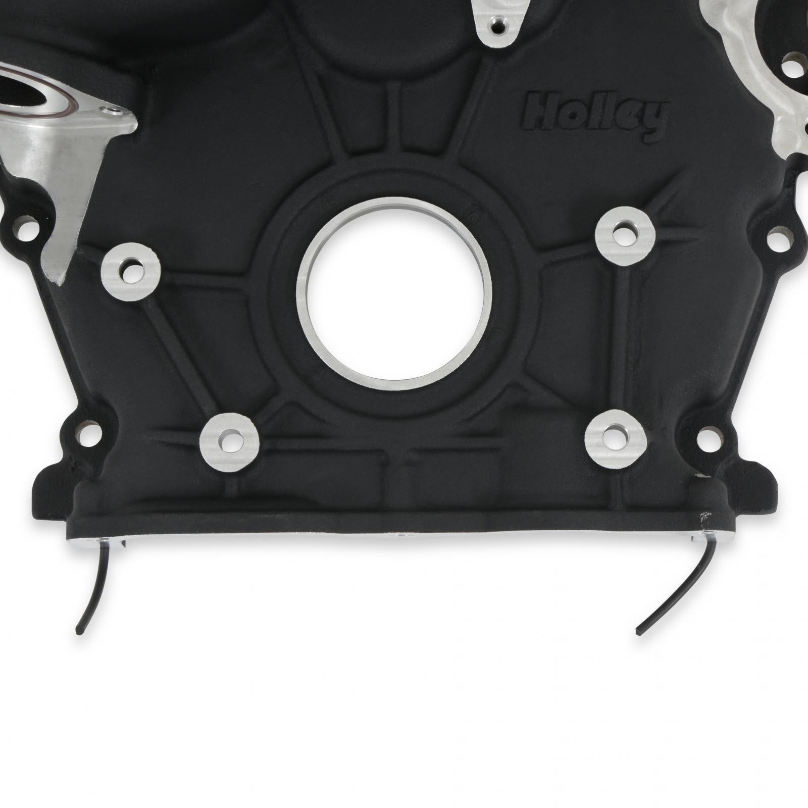 Timing Cover Ford 7.3L Godzilla Black Fits Ford 7.3L Godzilla High-Mount Accessory Drive System Pan Only Holley-10