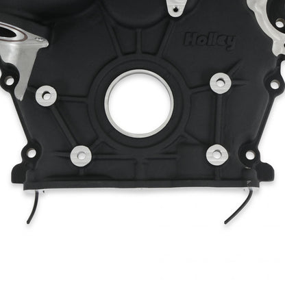 Timing Cover Ford 7.3L Godzilla Black Fits Ford 7.3L Godzilla High-Mount Accessory Drive System Pan Only Holley-10