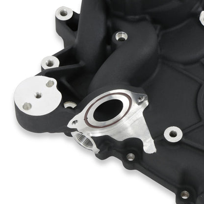 Timing Cover Ford 7.3L Godzilla Black Fits Ford 7.3L Godzilla High-Mount Accessory Drive System Pan Only Holley-11