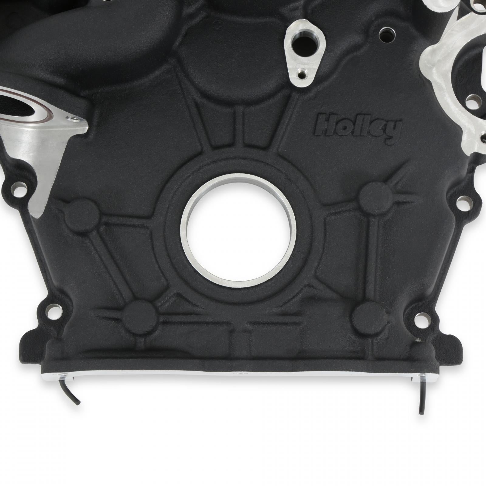 Timing Cover Ford 7.3L Godzilla Black Fits Ford 7.3L Godzilla High-Mount Accessory Drive System Pan Only Holley-2