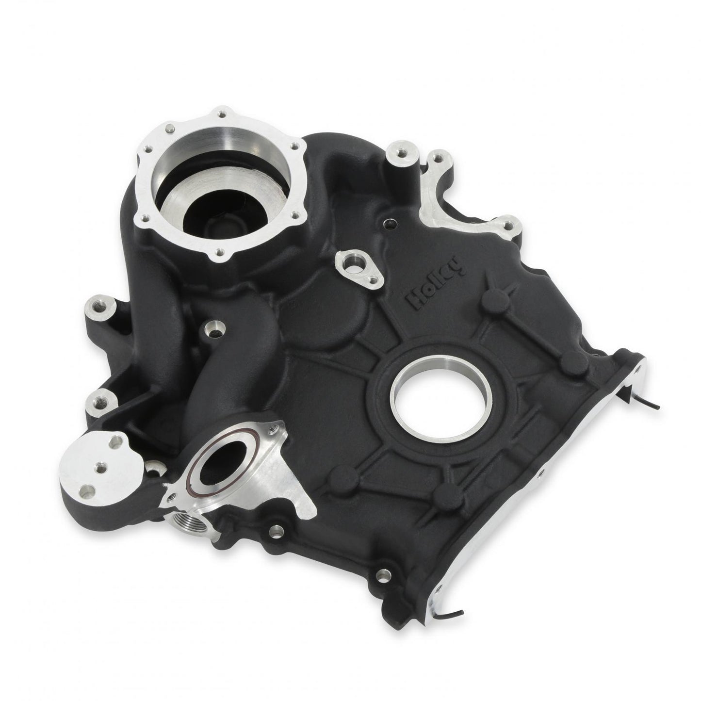 Timing Cover Ford 7.3L Godzilla Black Fits Ford 7.3L Godzilla High-Mount Accessory Drive System Pan Only Holley-3