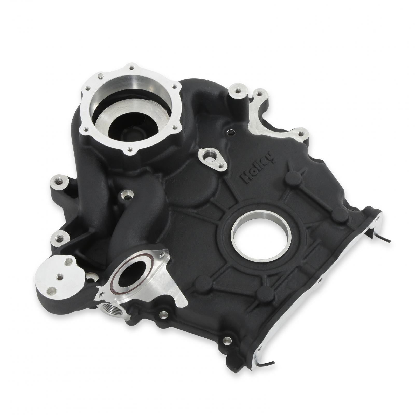Timing Cover Ford 7.3L Godzilla Black Fits Ford 7.3L Godzilla High-Mount Accessory Drive System Pan Only Holley-3