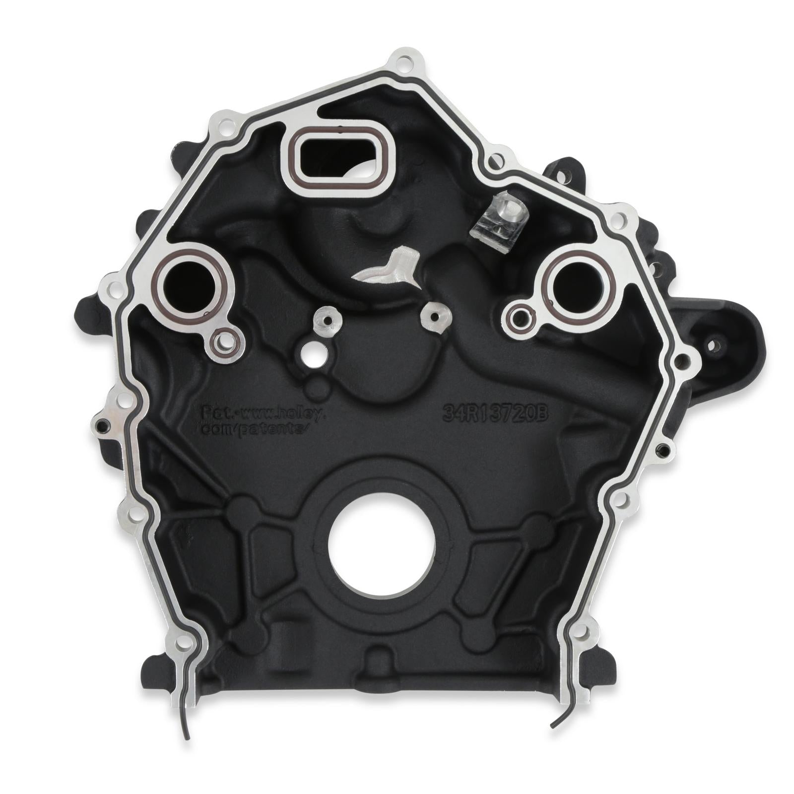 Timing Cover Ford 7.3L Godzilla Black Fits Ford 7.3L Godzilla High-Mount Accessory Drive System Pan Only Holley-4