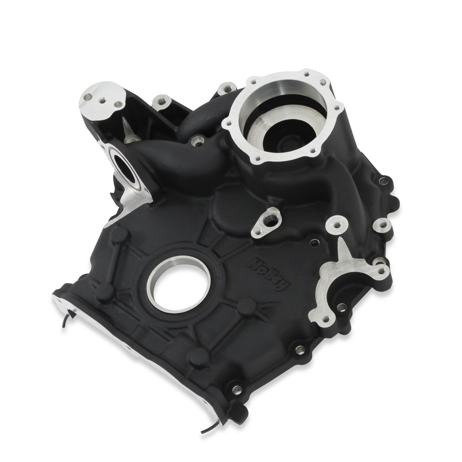 Timing Cover Ford 7.3L Godzilla Black Fits Ford 7.3L Godzilla High-Mount Accessory Drive System Pan Only Holley-5
