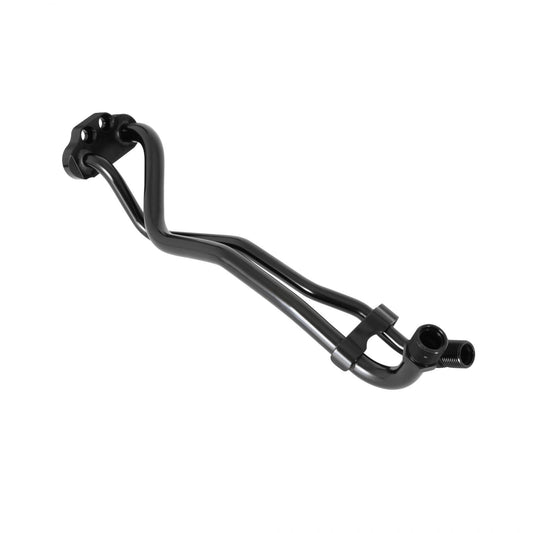 Line Adapter Manifold for SD7 A/C Compressor SBF, Passenger Side Exit Line Adapter for SD7 A/C Compressor, Passenger-Side Exit, Black Holley-1