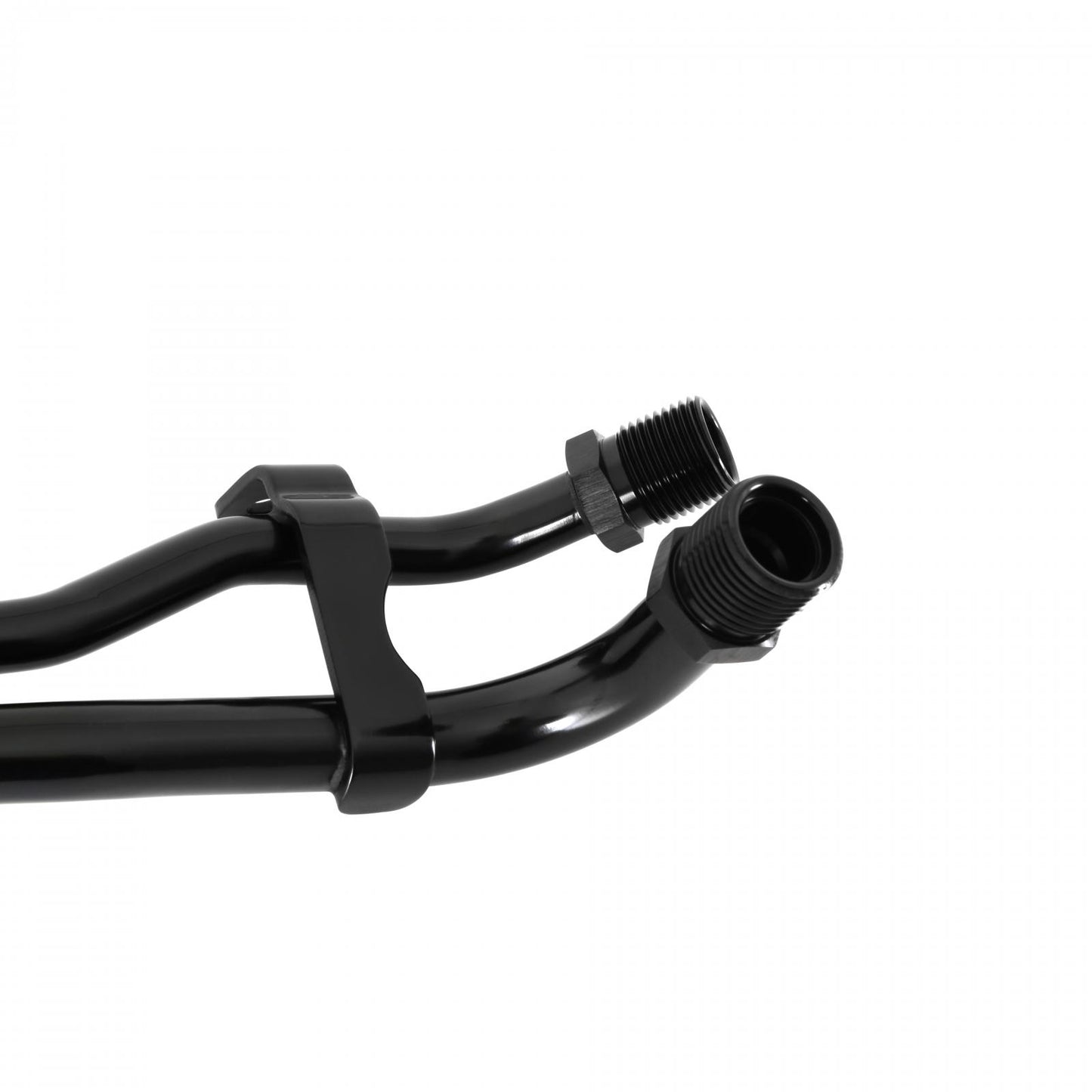 Line Adapter Manifold for SD7 A/C Compressor SBF, Passenger Side Exit Line Adapter for SD7 A/C Compressor, Passenger-Side Exit, Black Holley-2