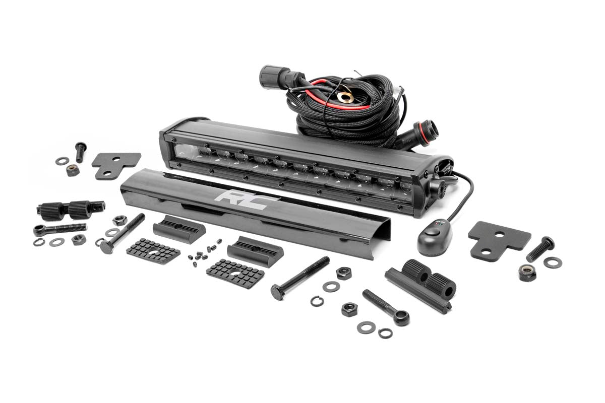 Rough Country Can-Am Defender 12 Inch Recessed Bumper LED Kit Black Series 16-20 Defender Rough Country