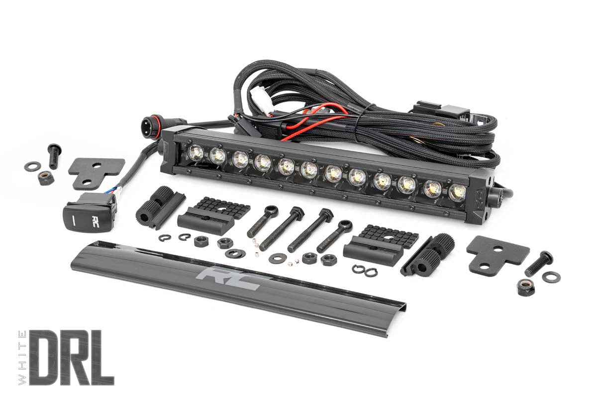 Rough Country Can-Am Defender 12 Inch Recessed Bumper LED Kit Black Series 16-20 Defender Rough Country
