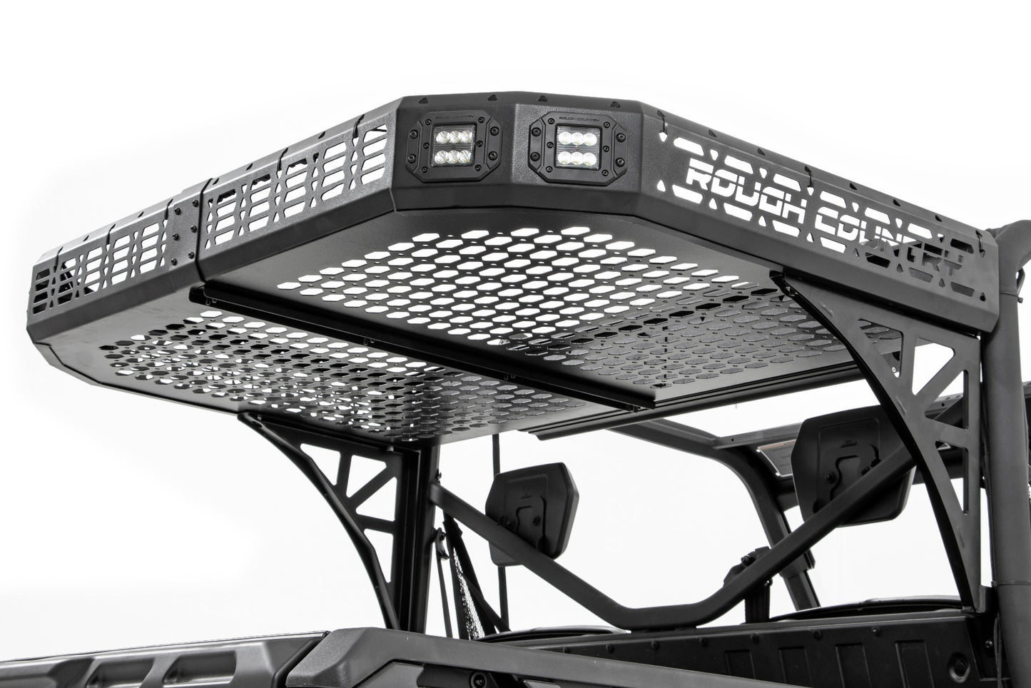 Cargo Rack Dual 2 Inch Black LED Pairs Flush Mount Can-Am Defender HD 5/HD 8/HD 9/HD 10 Rough Country