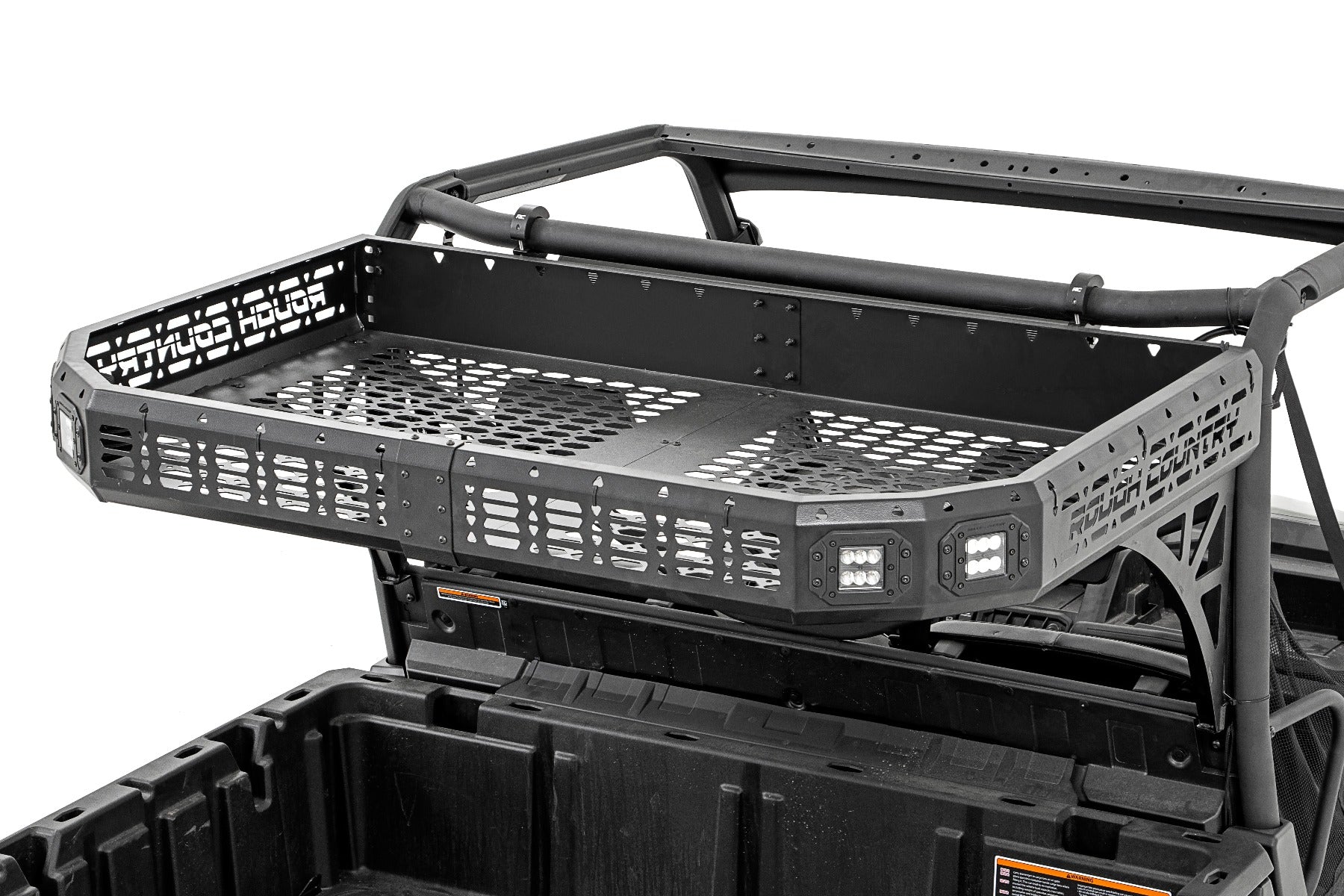 Rough Country Can-Am Rear Cargo Rack w/ Cube Lights (17-20 Defender) Rough Country
