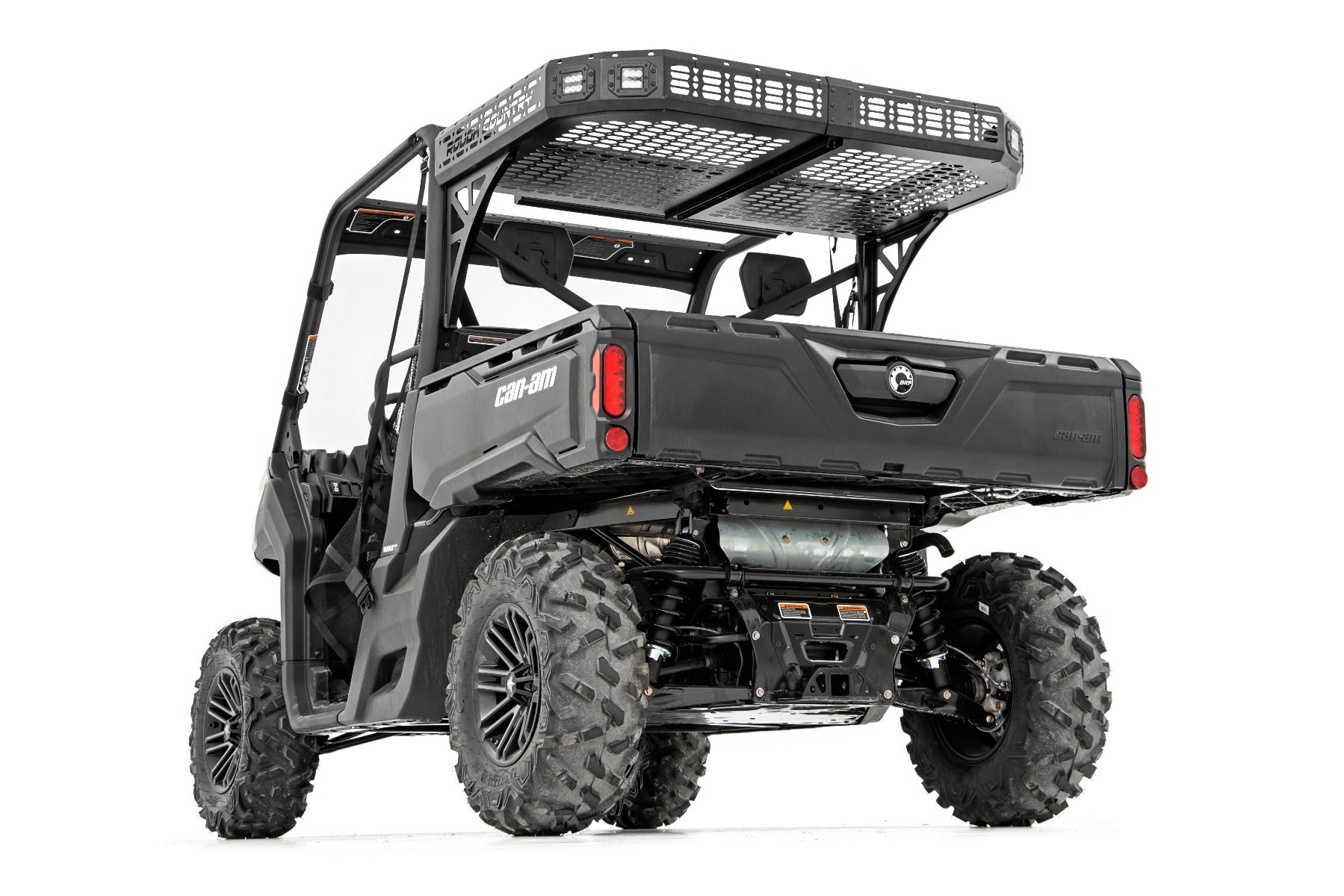 Rough Country Can-Am Rear Cargo Rack w/ Cube Lights (17-20 Defender) Rough Country
