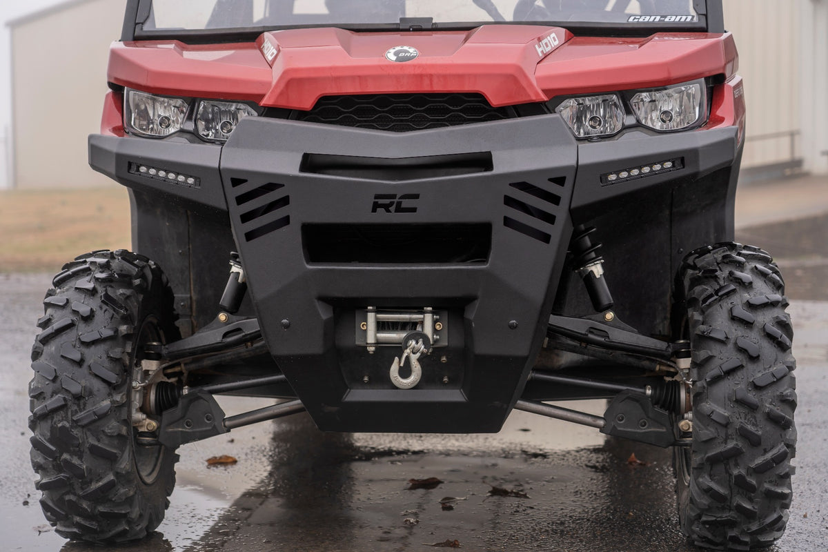 16-19 Can-Am Defender Front Bumper w/ 6 Inch and 12 Inch LEDs Rough Country-1