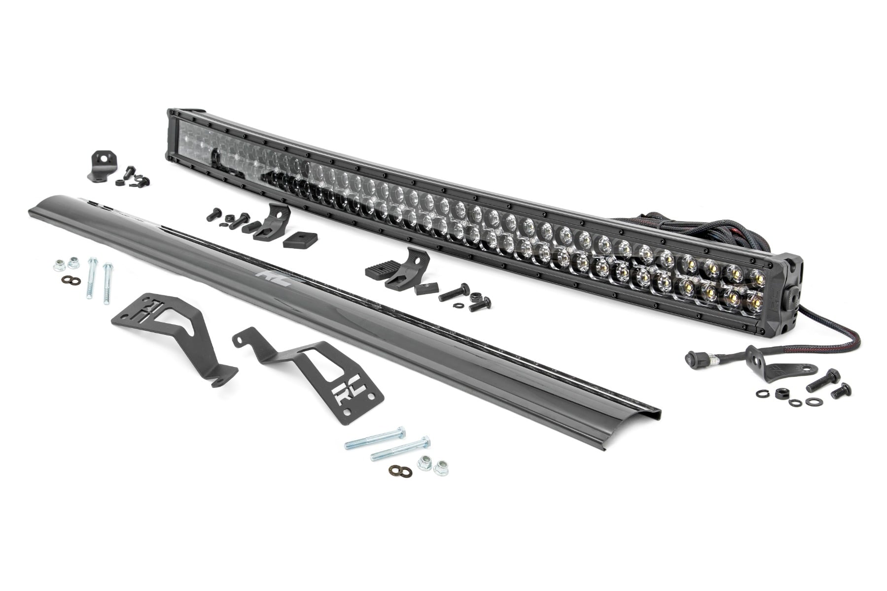 LED Light Kit Front Mount 40 Inch Black Dual Row White DRL Can-Am Commander Max Rough Country