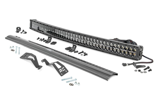 LED Light Kit Front Mount 40 Inch Black Dual Row White DRL Can-Am Commander Max Rough Country